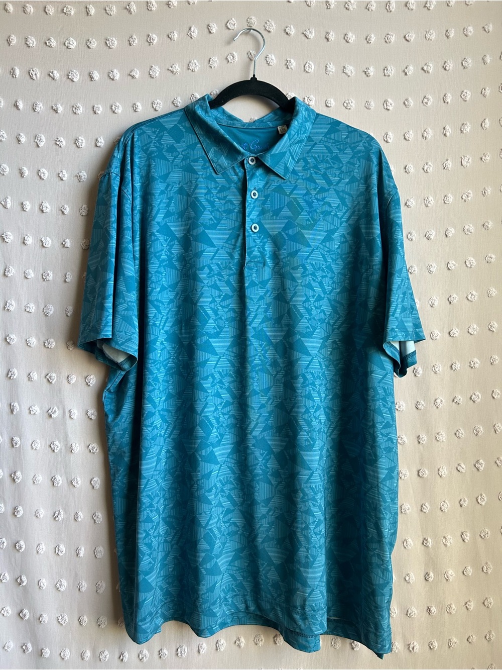Robert Graham Men’s Abstract Pattern Short Sleeve Athletic Polo Sz 2XL Blue‎